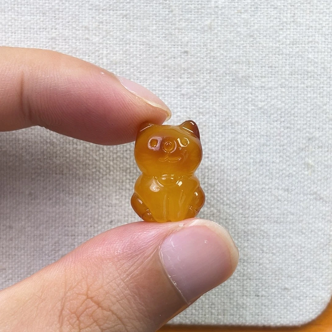 琥珀未镶嵌珠宝奇石猫咪