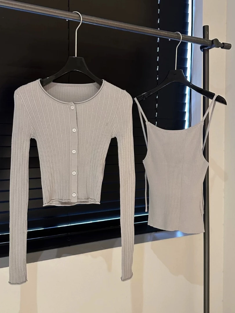 GABBY 开衫+吊带两件套套装AA37