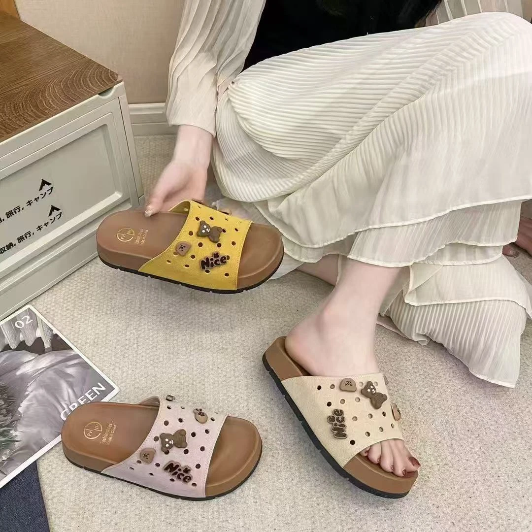 夏款法式拖鞋女新款配裙子仙女风透气拖鞋W-16