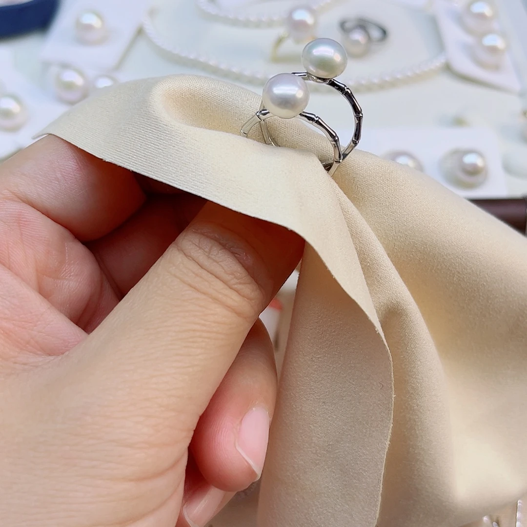 手绳淡水珍珠银S925镶嵌戒指