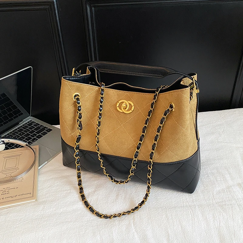 【流金岁月】2025秋冬新款菱格链条托特包单肩包托特包流浪单肩女包