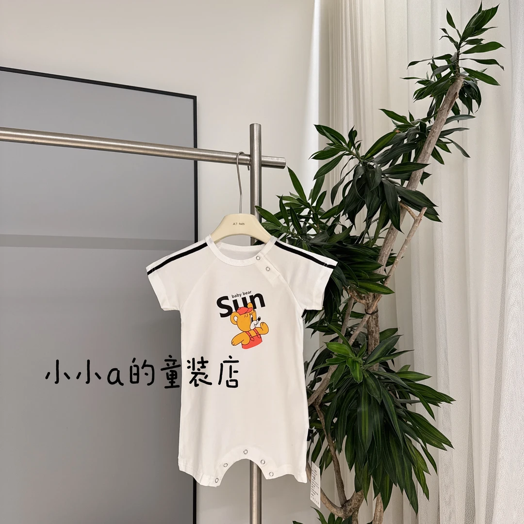 宝宝短袖连体衣婴儿童夏装男童哈衣新生儿爬服女童卡通外出服薄款