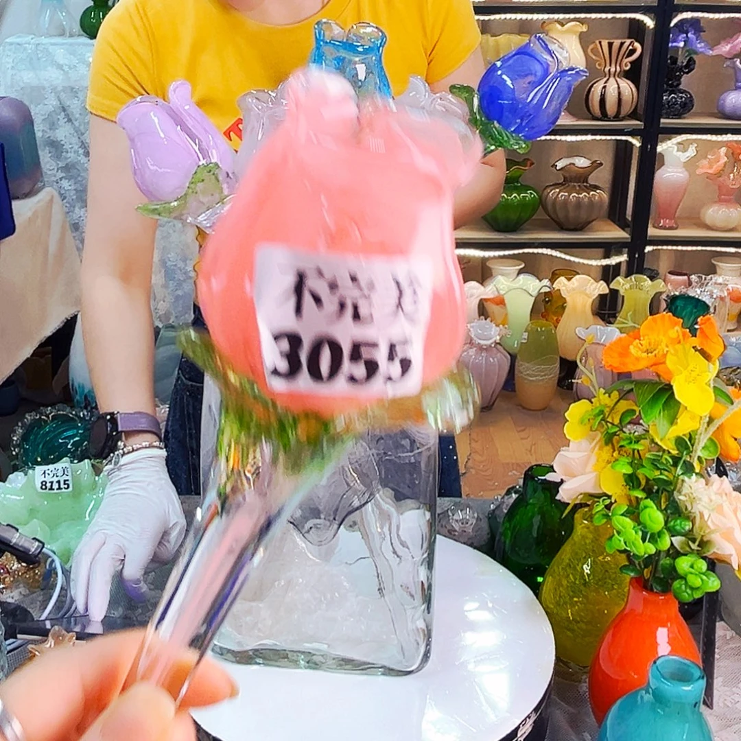 秋***浓琉璃3055家悦花器摆件福利不完美