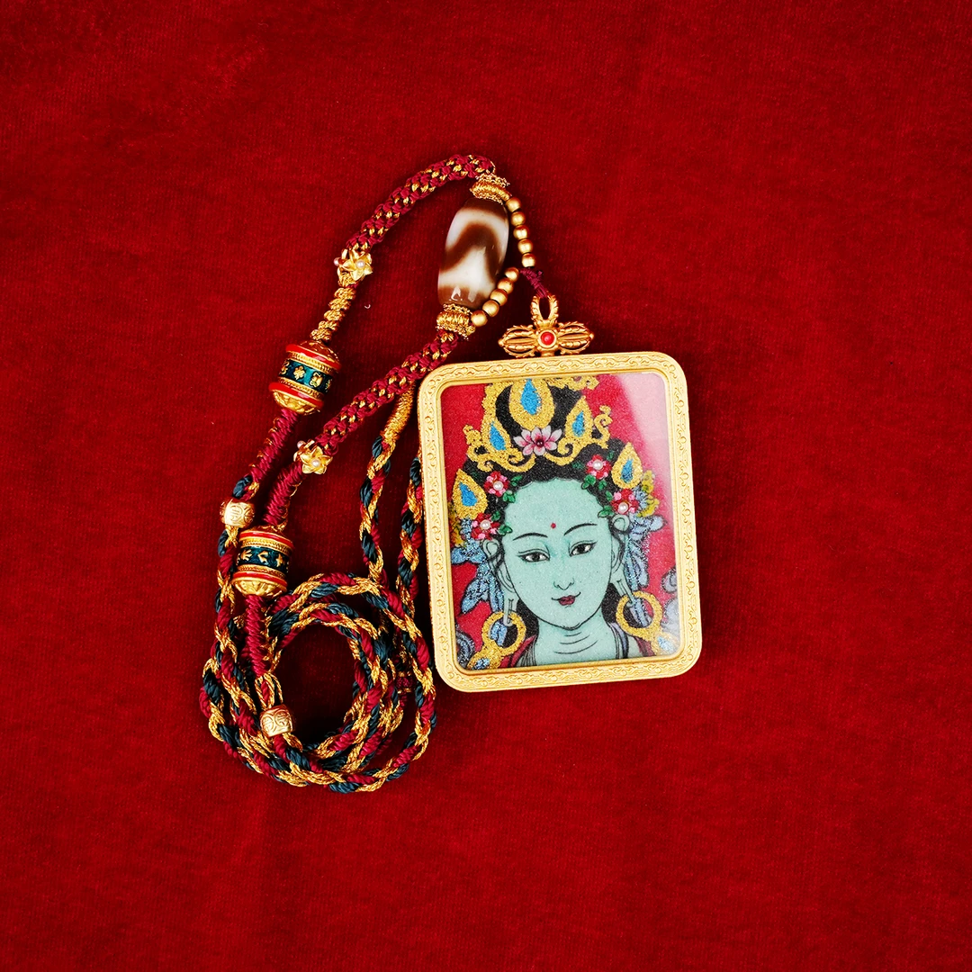 【守护家庭 幸福美满】绿度母唐卡彩色编绳