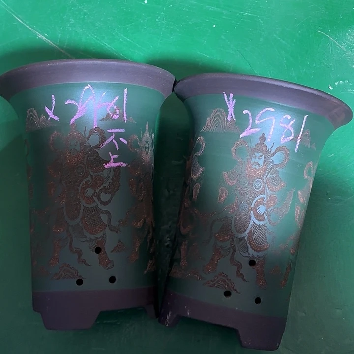 时***时紫砂花盆中号不上色