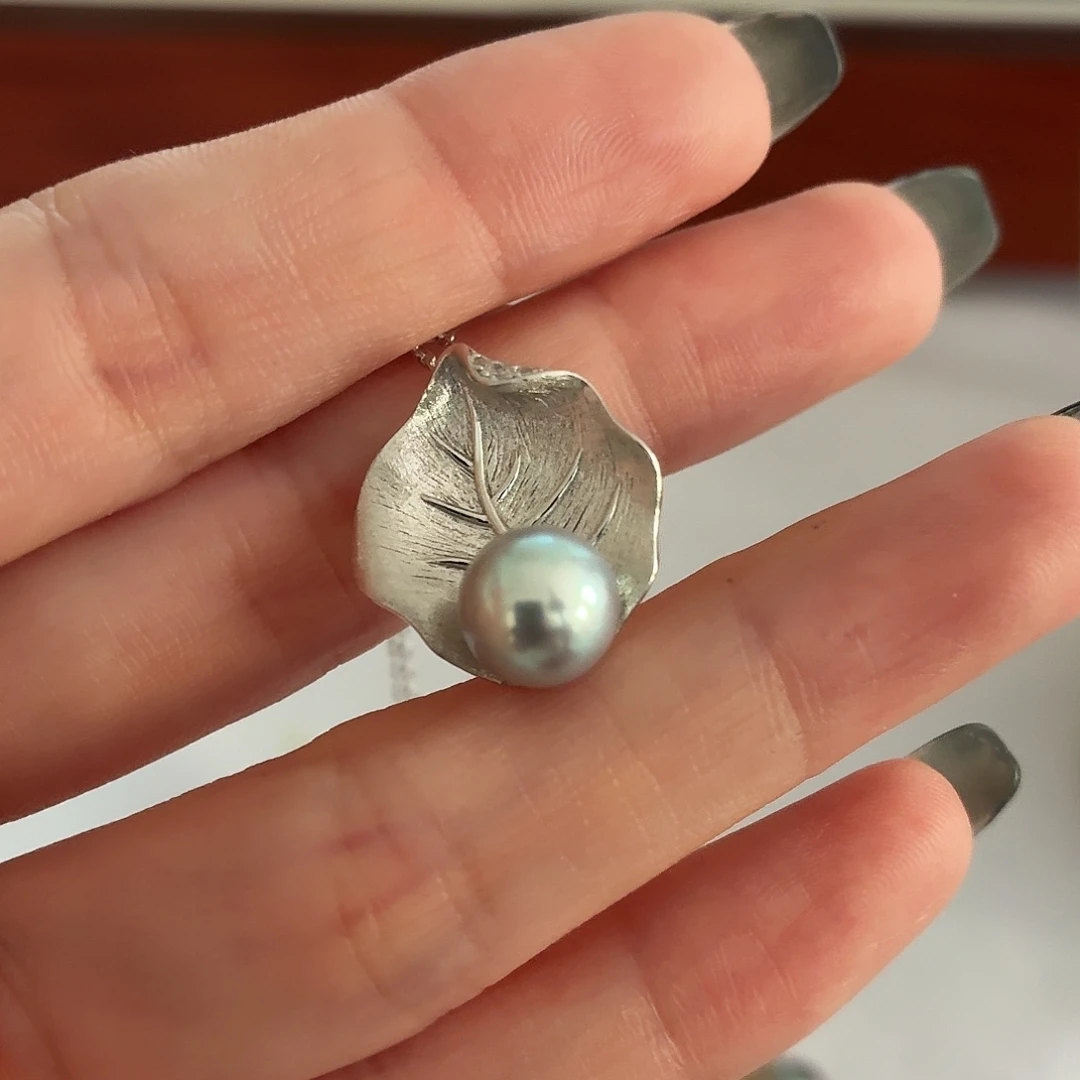 颈饰银S925镶嵌海水珍珠8.5-9mm