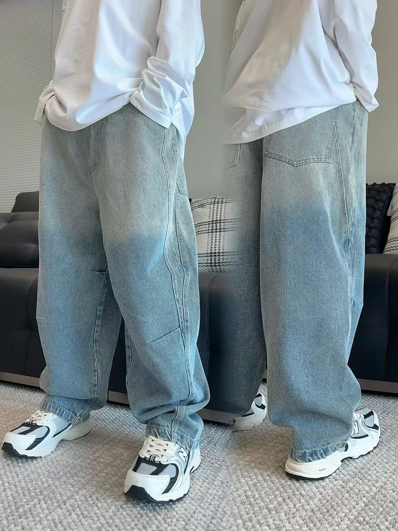 男童春季渐变浅蓝百搭牛仔裤中大童潮童装