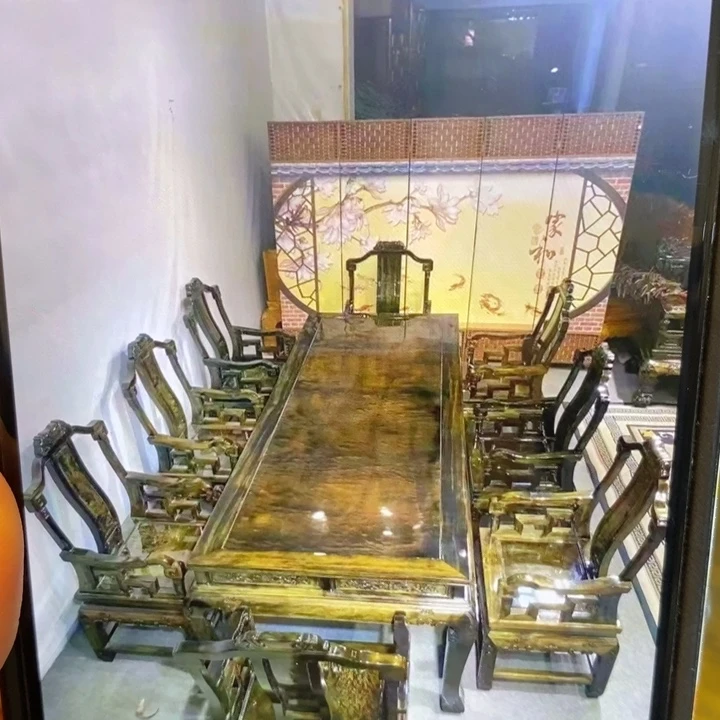 8****楠木干泡茶桌九件套配圈椅2.68