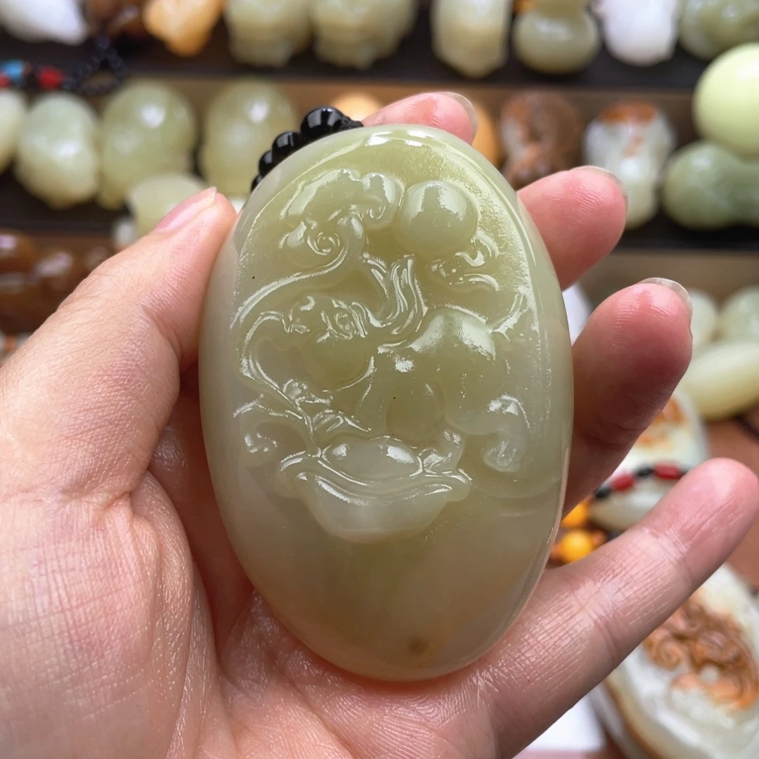 阿***肥石材天然古青石手把件