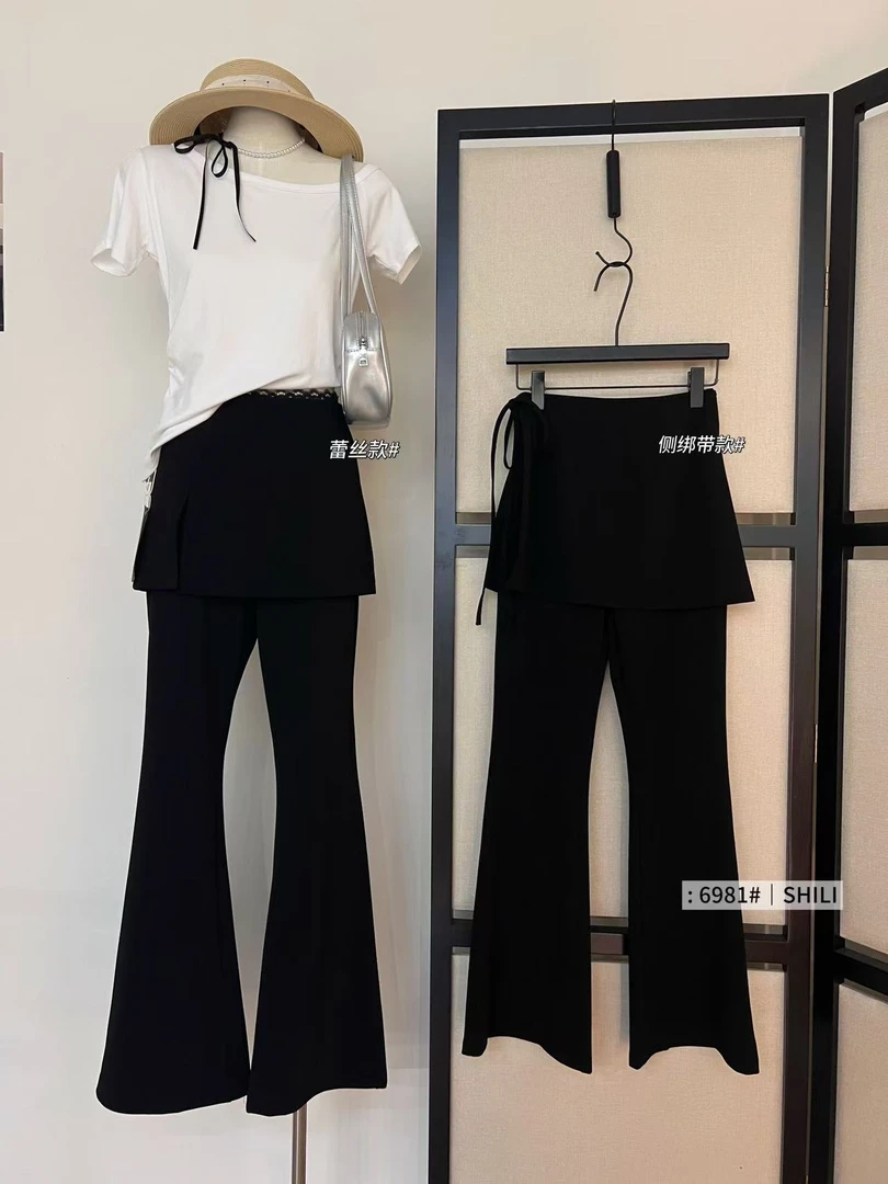 十里（6981#）蕾丝显瘦气质裤子kc