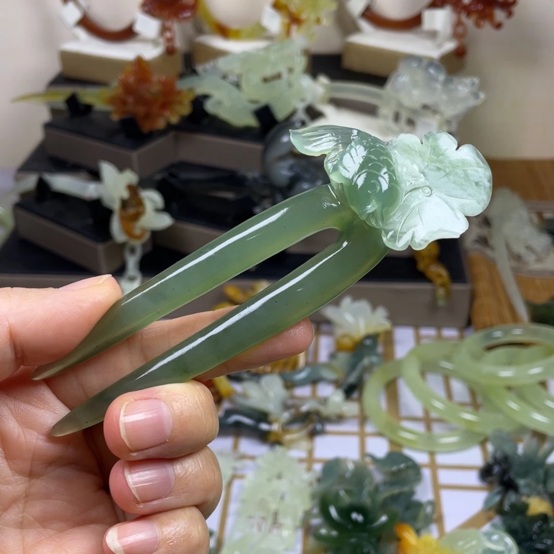 未镶嵌蛇纹石玉发饰