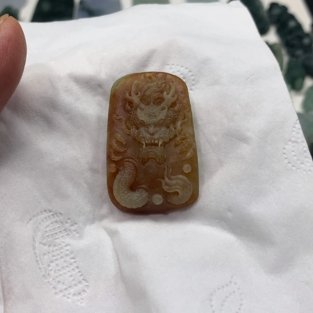 未镶嵌定制翡翠龙牌 毛货 无鉴赏期