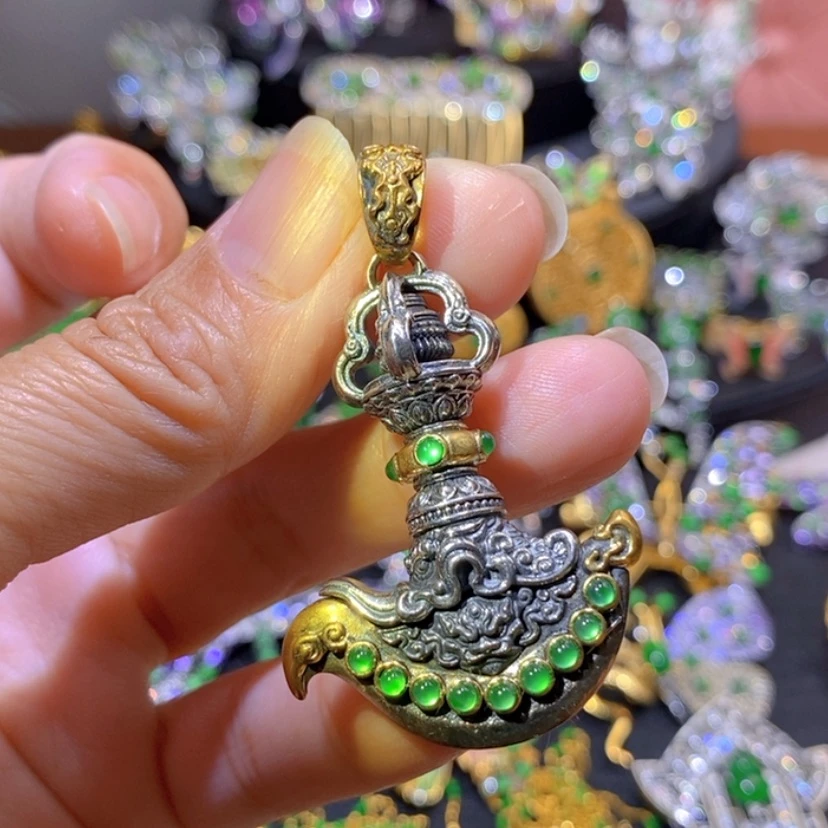 【闪购商品】银S925镶嵌挂件翡翠