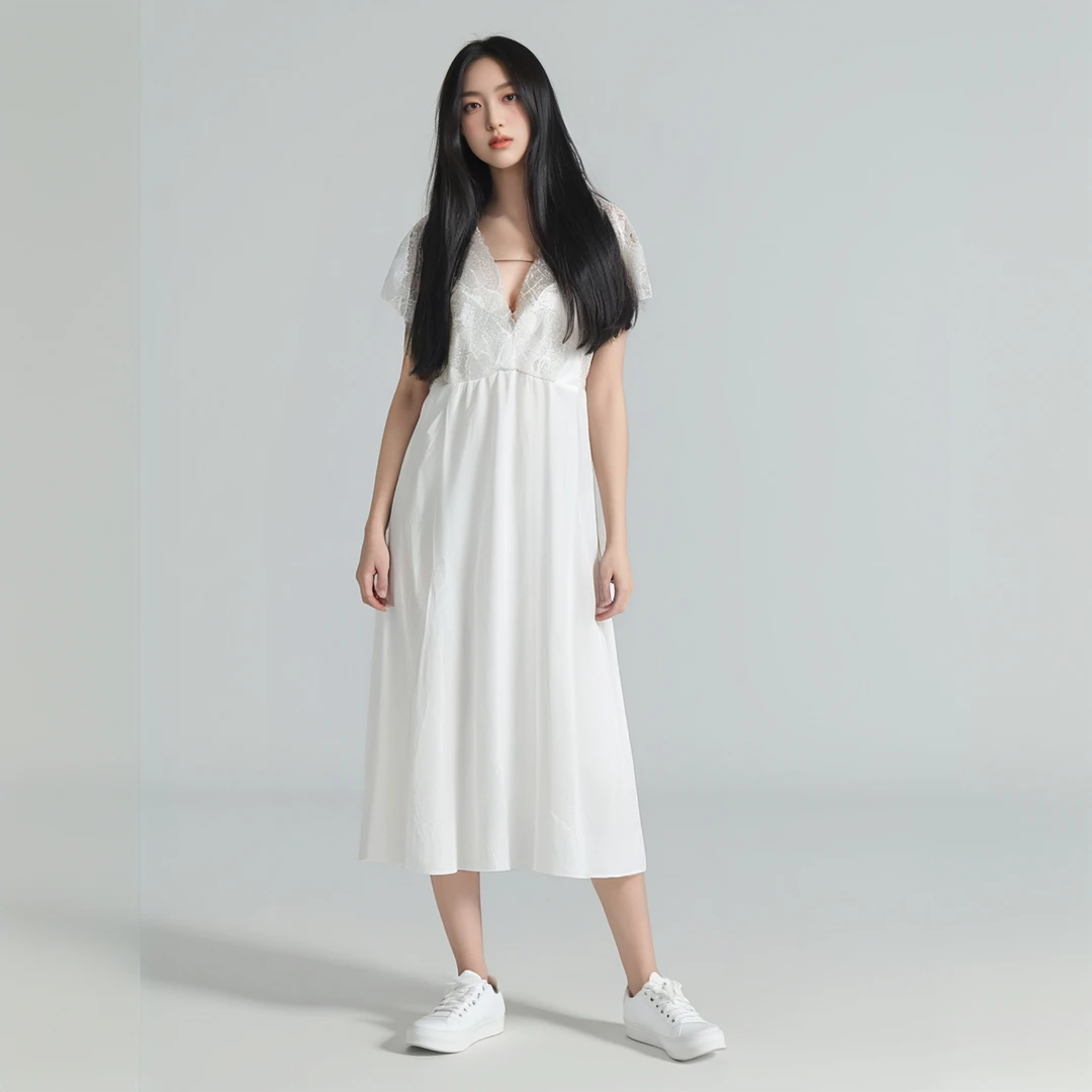 法式纯欲风蕾丝花边镂空露背睡裙女夏季性感短袖薄款莫代尔连衣裙