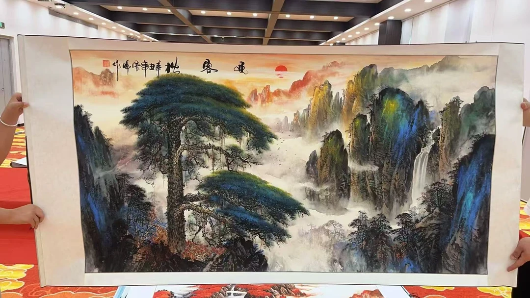 2国画装饰挂画卷轴高档锦绫已装裱大六尺（5）