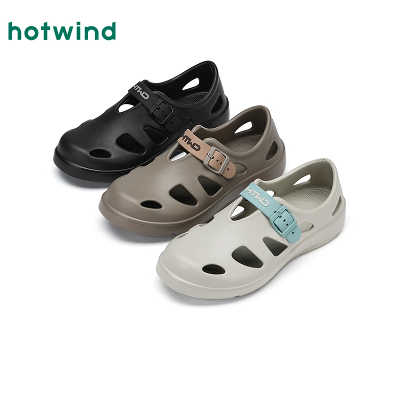 捡漏！热风男鞋夏季时尚凉鞋户外休闲洞洞鞋厚底男款鞋子H62M25601