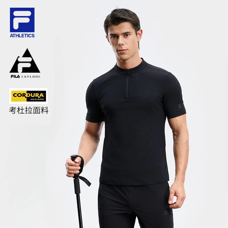 Fila/斐乐【CDA考杜拉山峰茧】速干半拉链领透气短袖A11M437104F