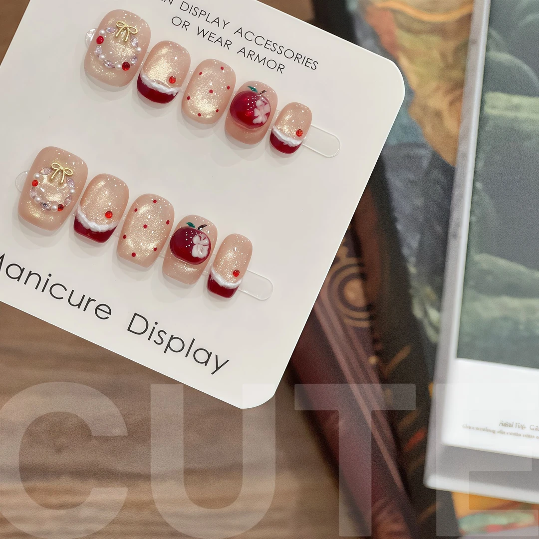 【一口甜-短甲】显白可爱手工穿戴贴片美甲日常百搭