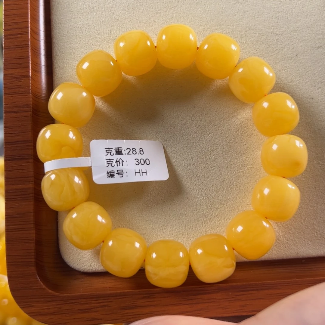 蜜蜡未镶嵌珠宝奇石14.4mm焦皮同料精工老型杨枝甘露hh