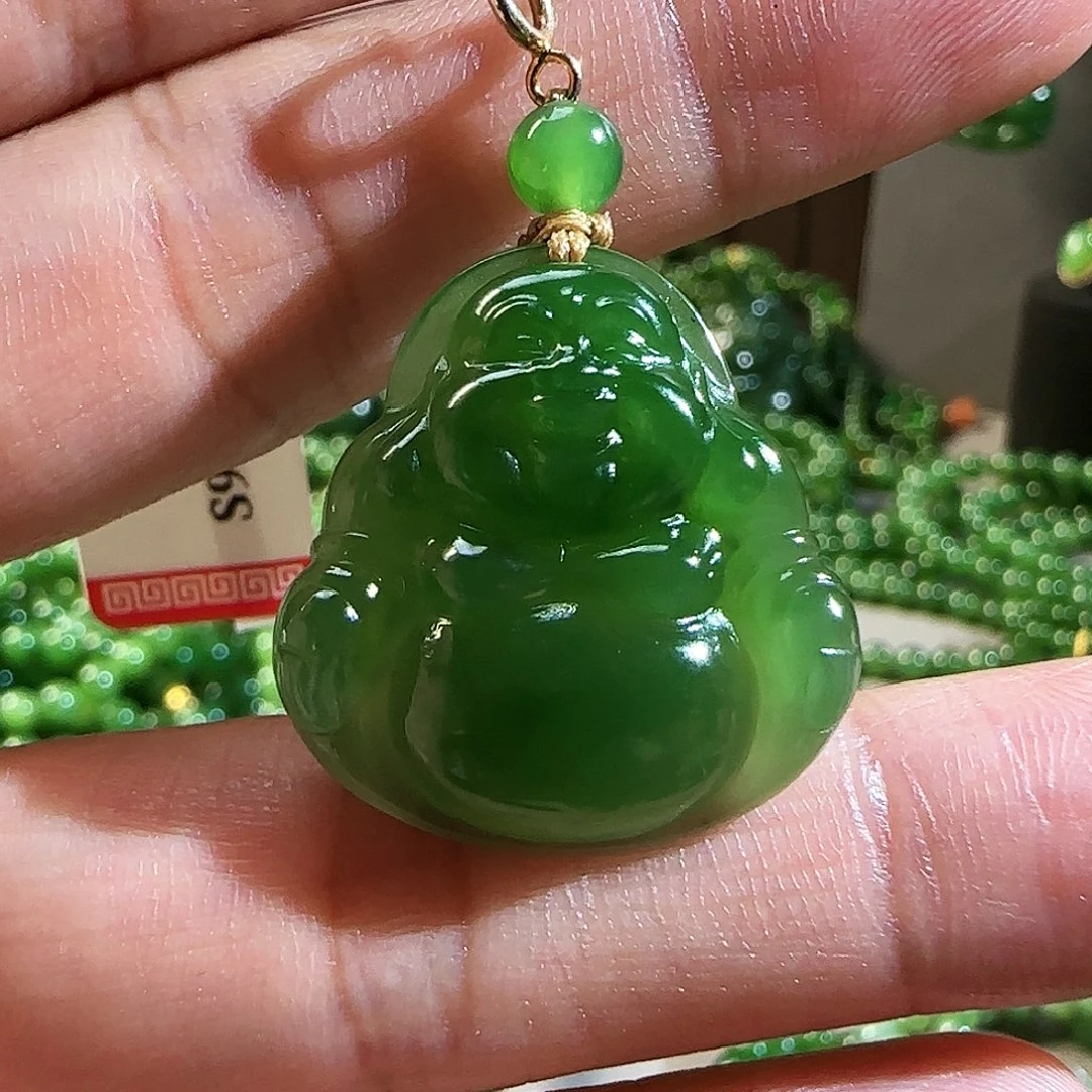 和田玉（碧玉）颈饰银S925镶嵌