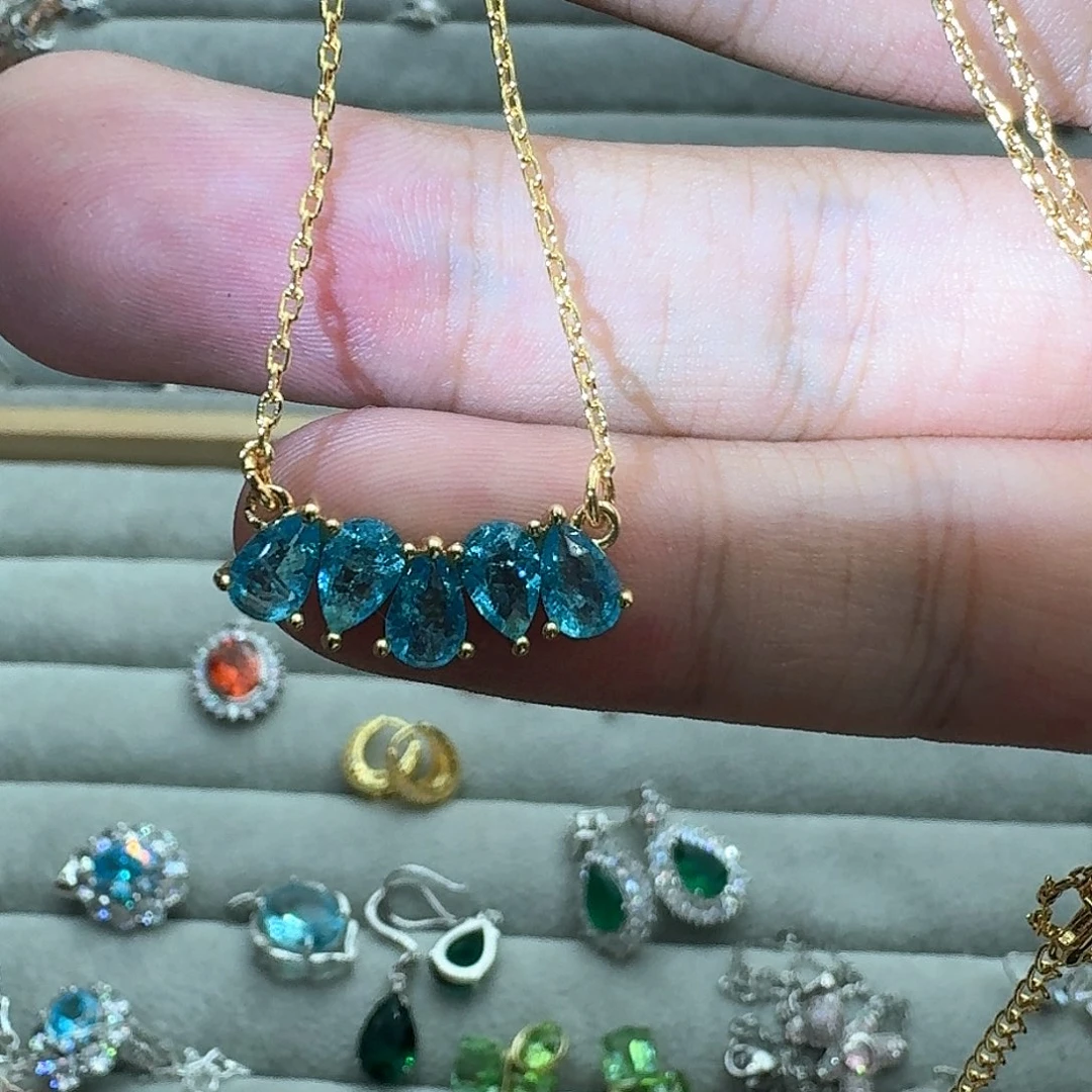 托帕石戒指银S925镶嵌