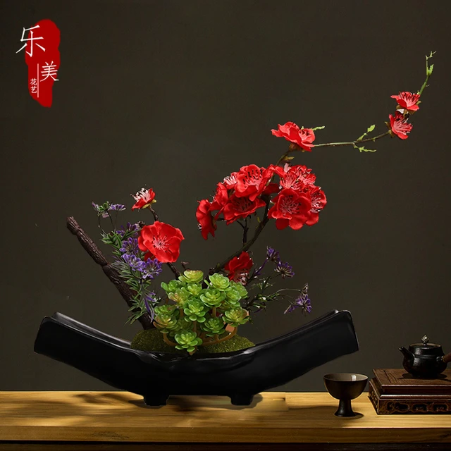 中式家居装饰仿真梅花花艺摆件餐桌花电视柜摆设腊梅假花绢花