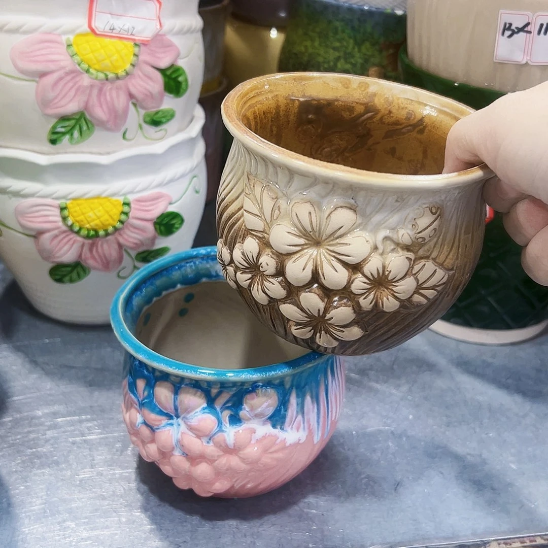 外贸尾单陶瓷花盆凑单10米包邮