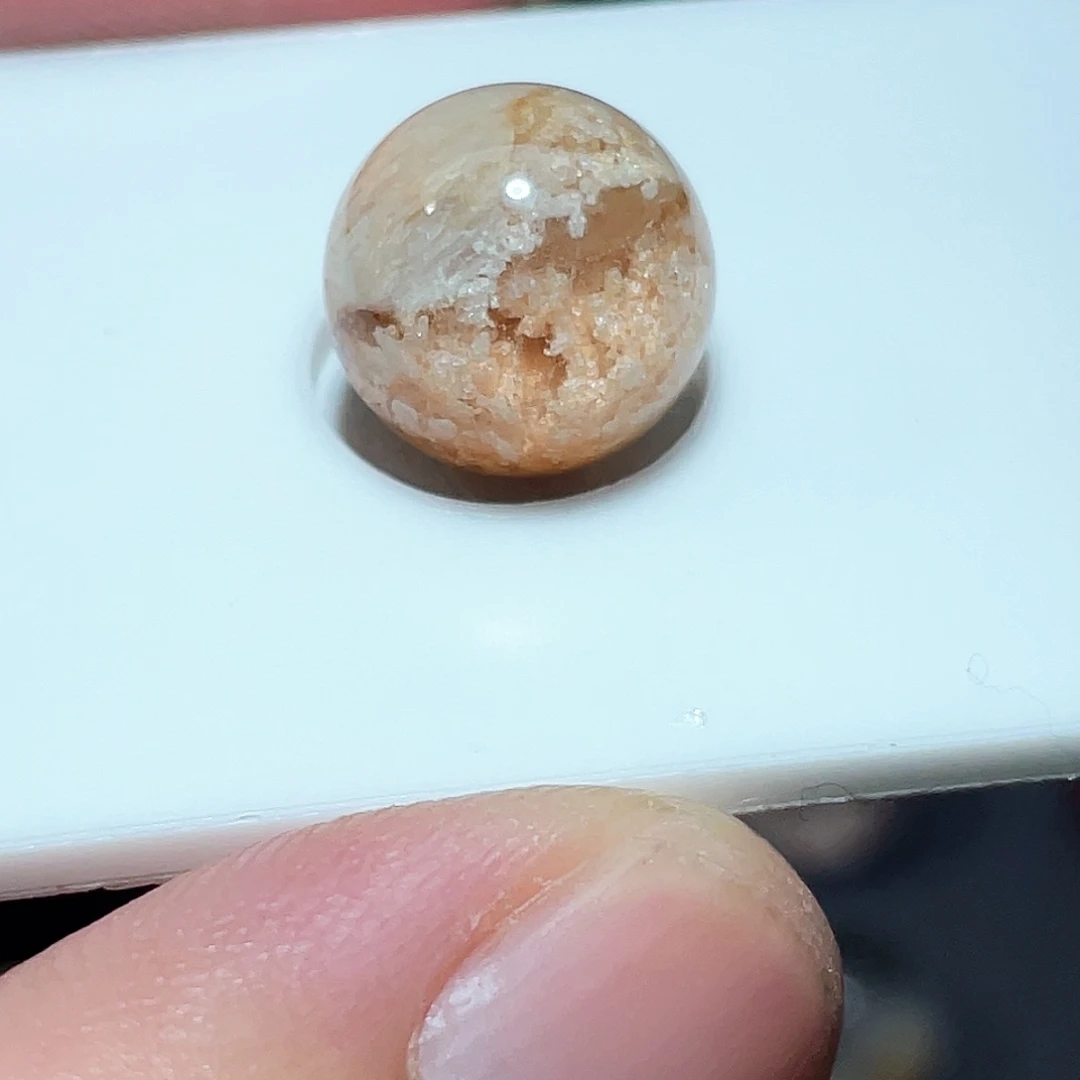 水晶珠宝半成品未镶嵌天然水晶粉幽灵11.8mm