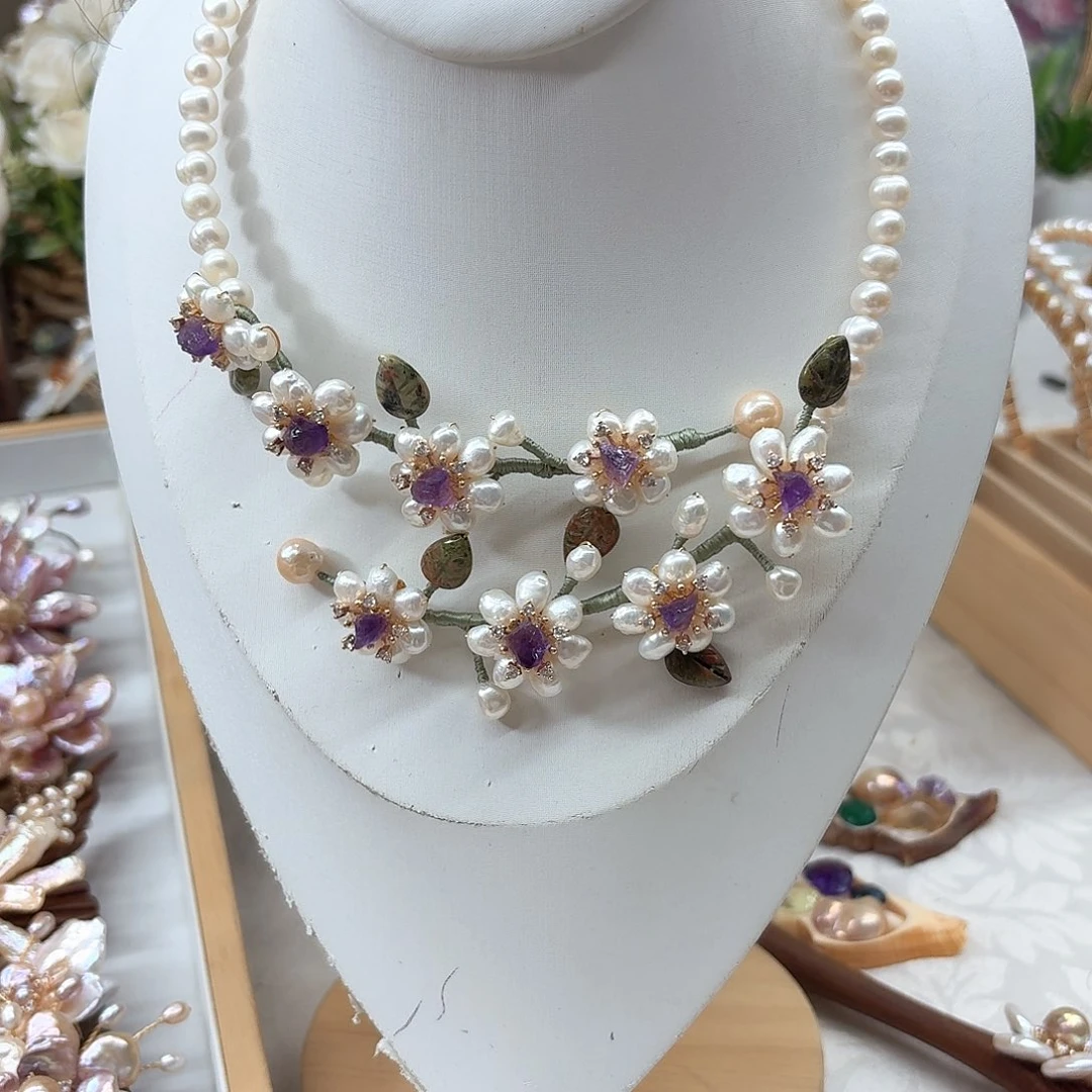 张***#银S925镶嵌淡水珍珠发饰