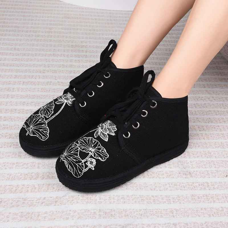 【莲花-棉鞋】手工布鞋2025年高帮千层底布鞋保暖时尚老北京布鞋