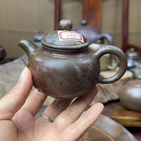 梨***雪戬谷龙窑柴烧茶壶161