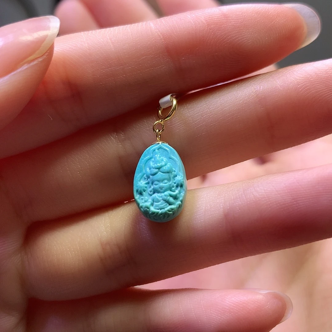 绿松石18K金镶嵌滴流