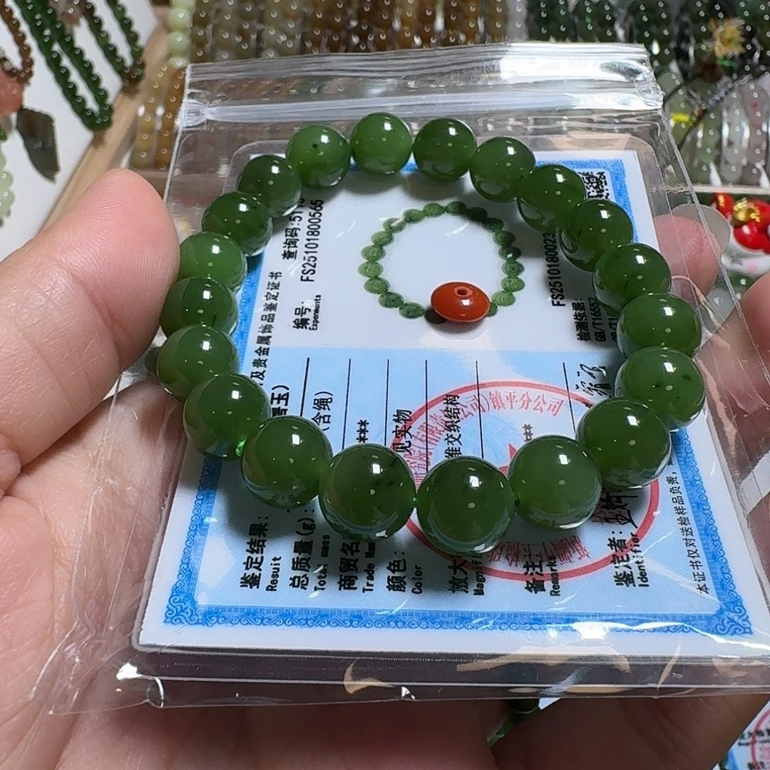 菠***猫和田玉未镶嵌手链