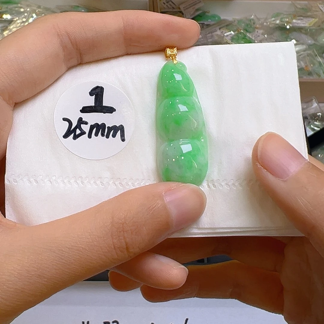 翡翠18K金镶嵌吊坠(不含链)翡翠