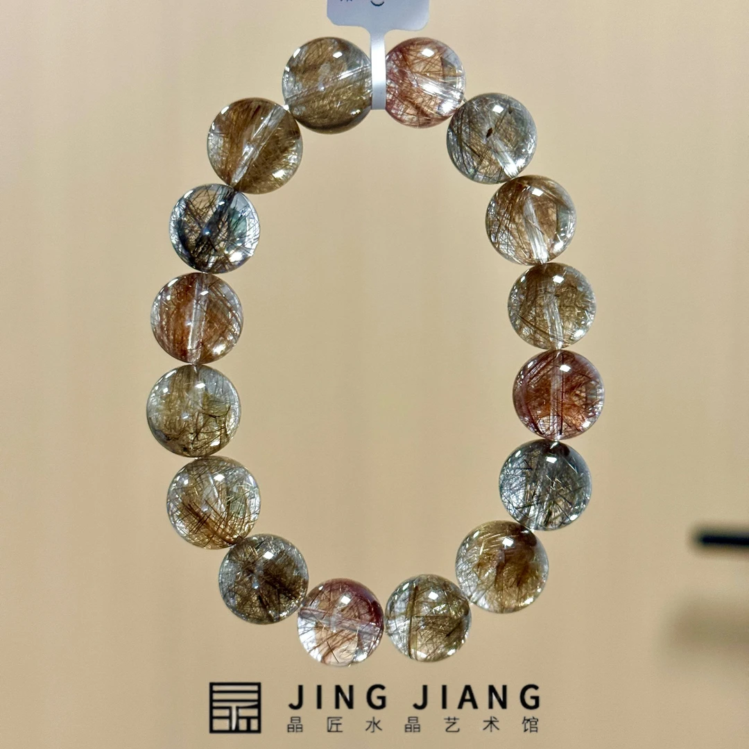 晶匠彩发晶手串13mm+ 编号-JP53538