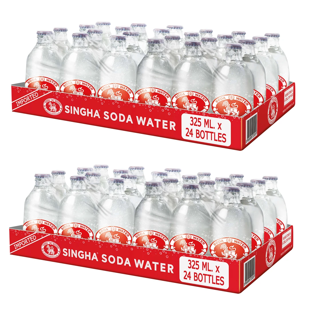 【泰国进口】伟狮苏打水325ml/瓶玻璃小瓶装网红气泡水饮品饮料整箱