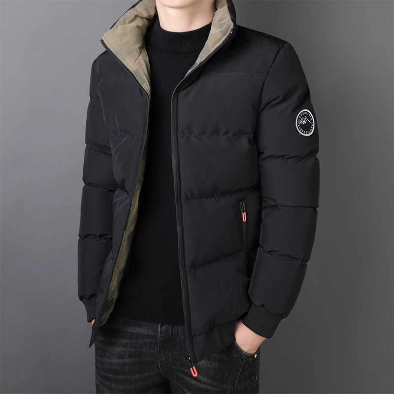 男士棉衣棉服2025冬季新款休闲百搭立领加厚舒适保暖宽松棉袄外套