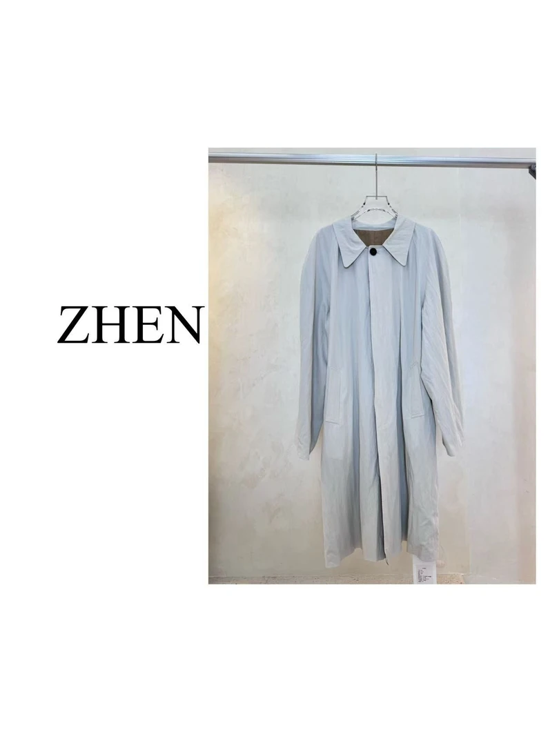 【ZHEN】25K01266 2025新款时尚气质修身显瘦小众设计风衣女
