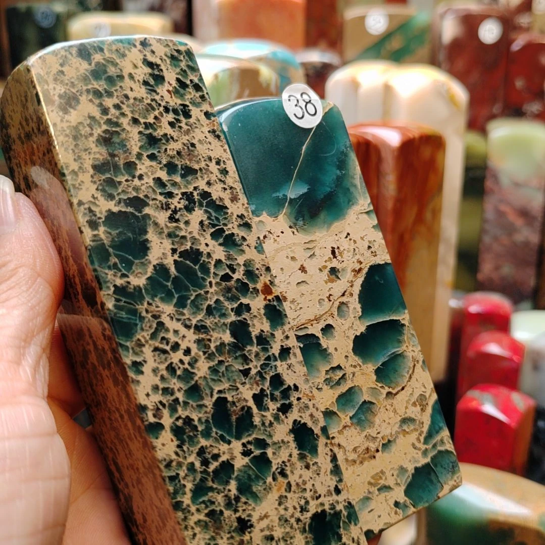 天***九云南石印石云南孔雀蓝印章2方尺寸进直播看看