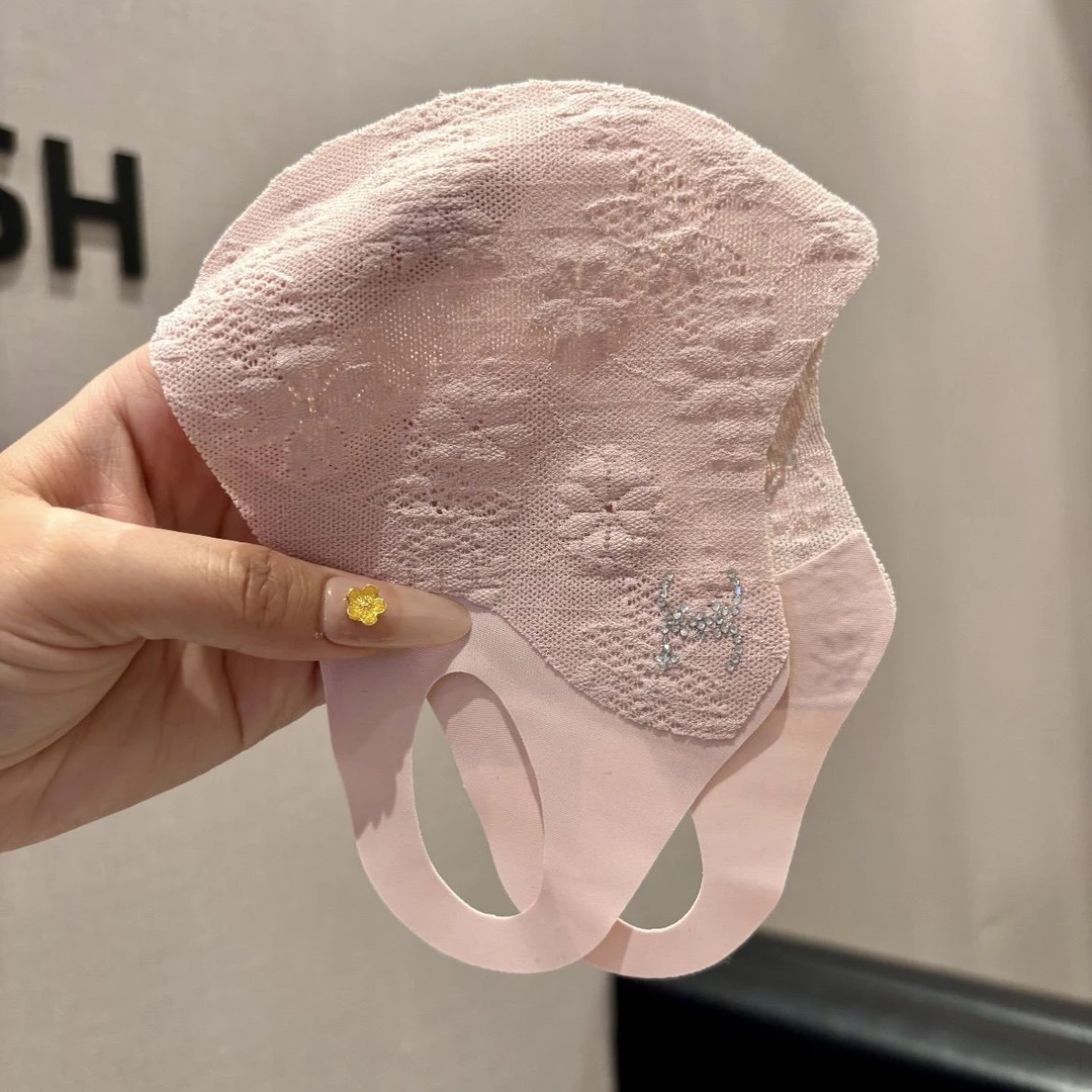 蕾丝防晒口罩新款加大女士护眼角弹力高颜值轻薄透气遮阳面罩夏季