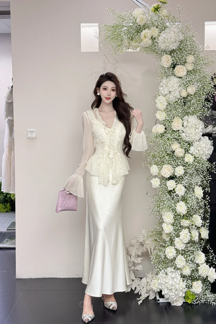 【精选优品】新款气质法式时尚修身收腰吊带裙套装25472+25358