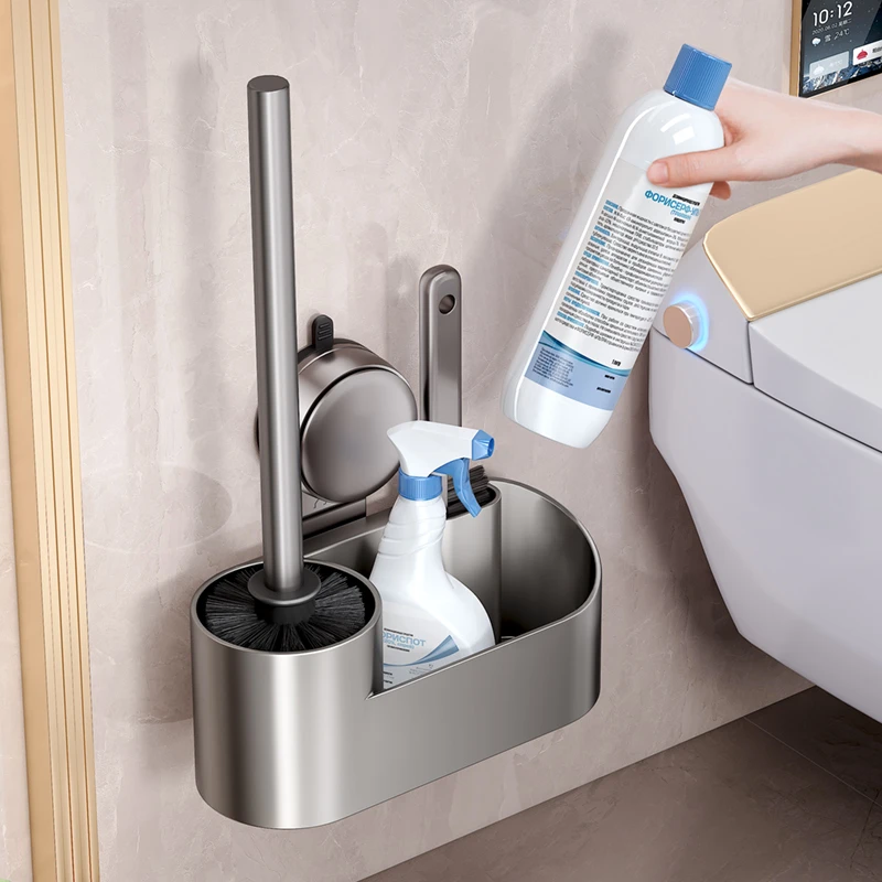 吸盘马桶刷壁挂家用无死角2024新款厕所刷马桶卫生间浴室置物架