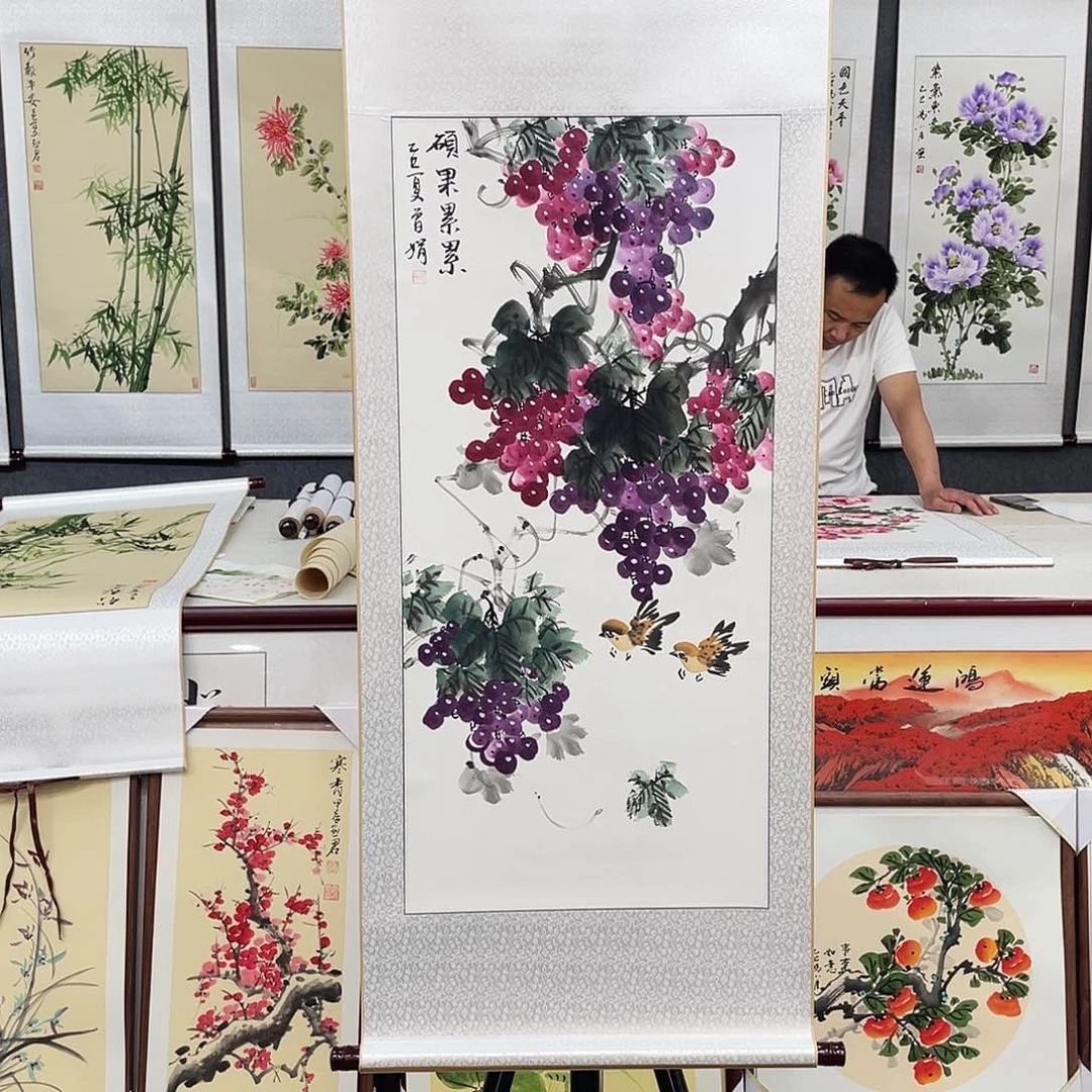 国画手绘手写作品