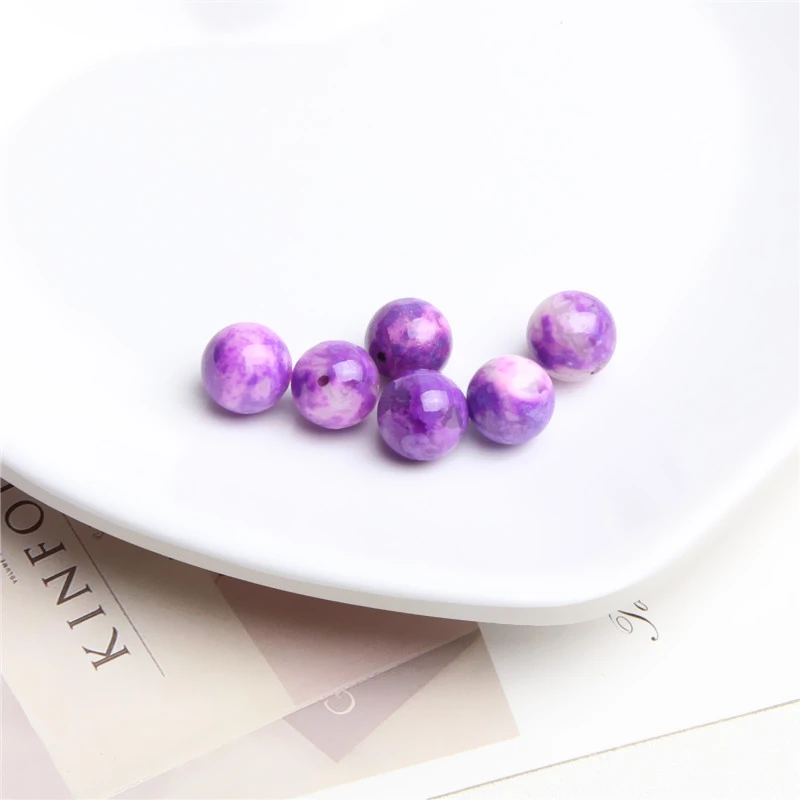 精美奶昔果冻丝绒圆珠散珠 K0845 多样性可选发一