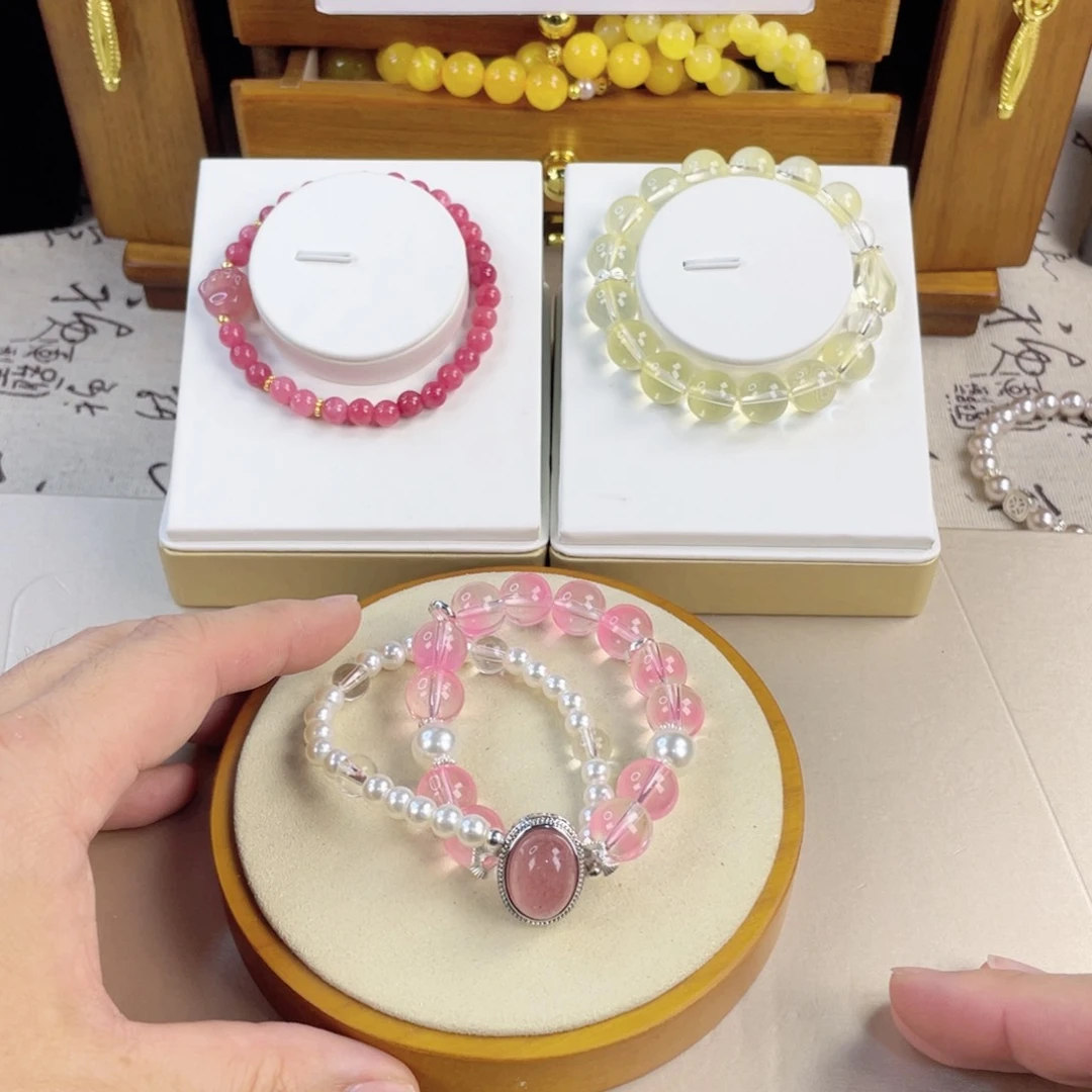 针钠钙石手链银S925镀金镶嵌