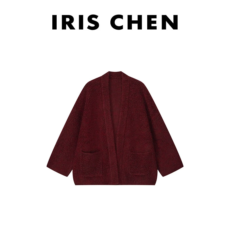 现货IRIS CHEN 阿勒泰 2024冬新款100绵羊毛910g大衣外套24WT482