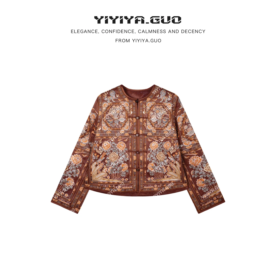 yiyiya.Guo艺艺吖【花间雀影】满身刺绣圆领外套080250SS52