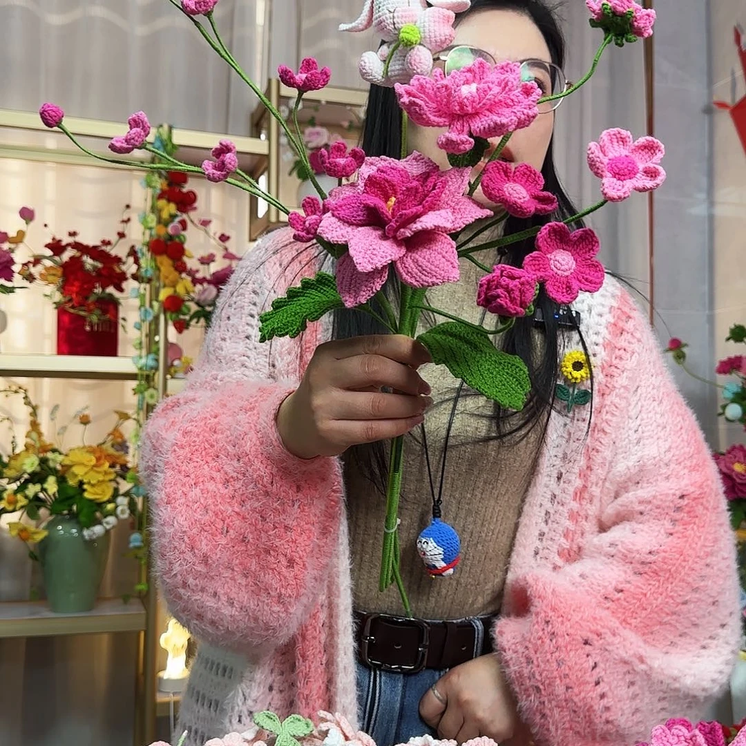 纯手工钩织手工钩织设计花束