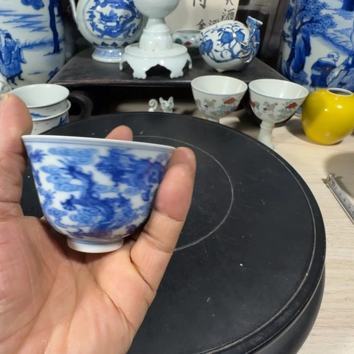 c***a摆件青花花卉小小摆件