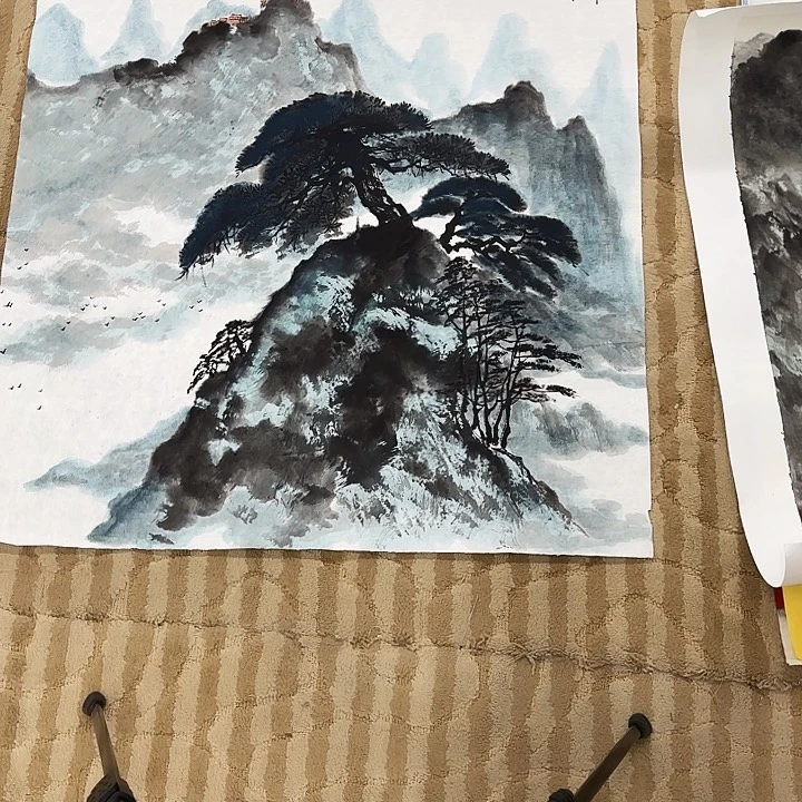 落***林国画花鸟等多种鸟类的栖息